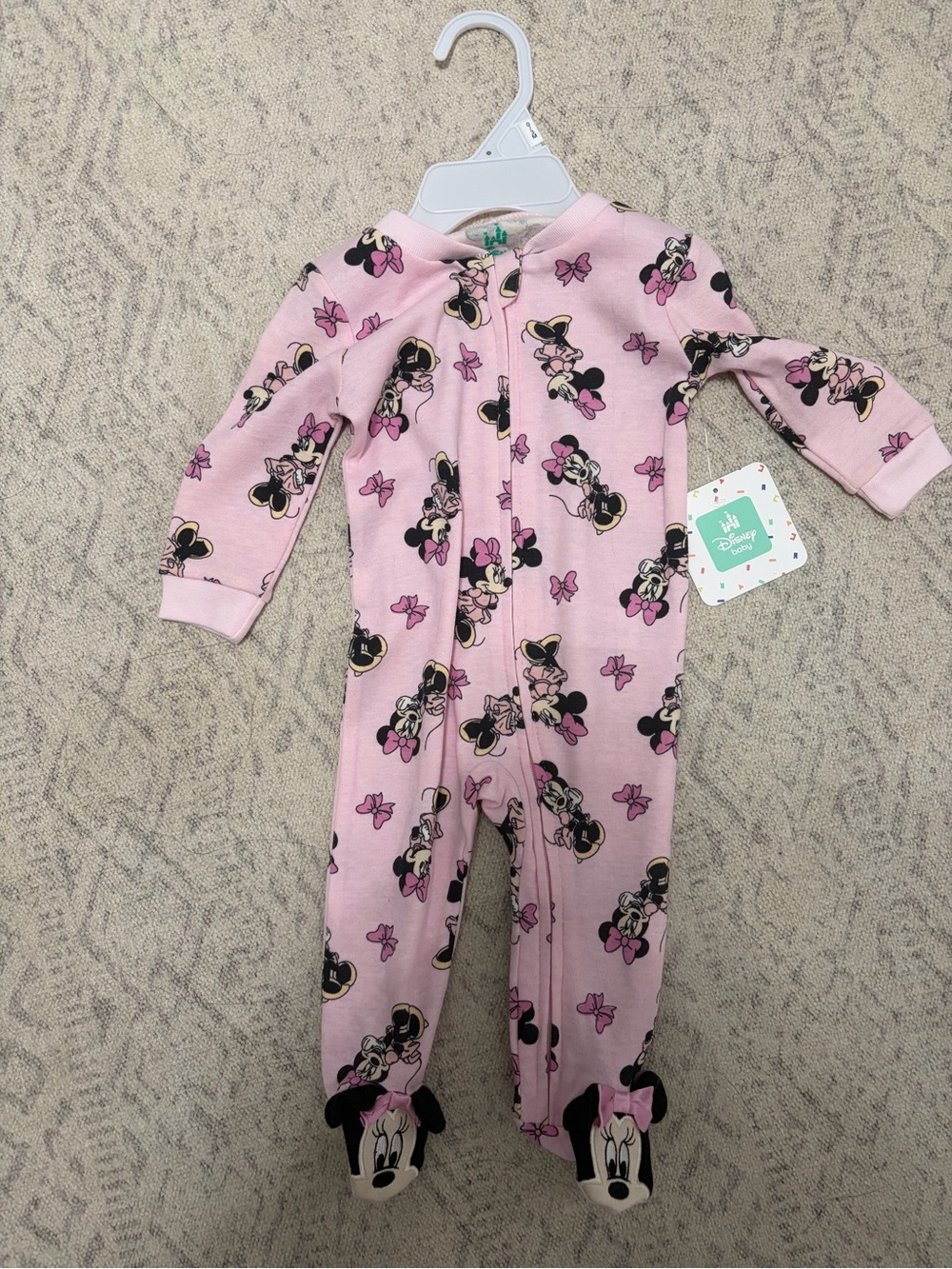 Disney Pink Minnie Mouse Footed One-Piece Pajamas
